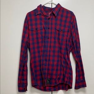 CCS Casual Dress Shirt: Plaid: Worn: Size M